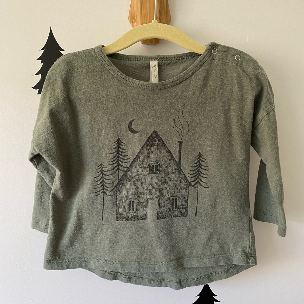 Rylee + Cru Forest Green Long Sleeve Tee